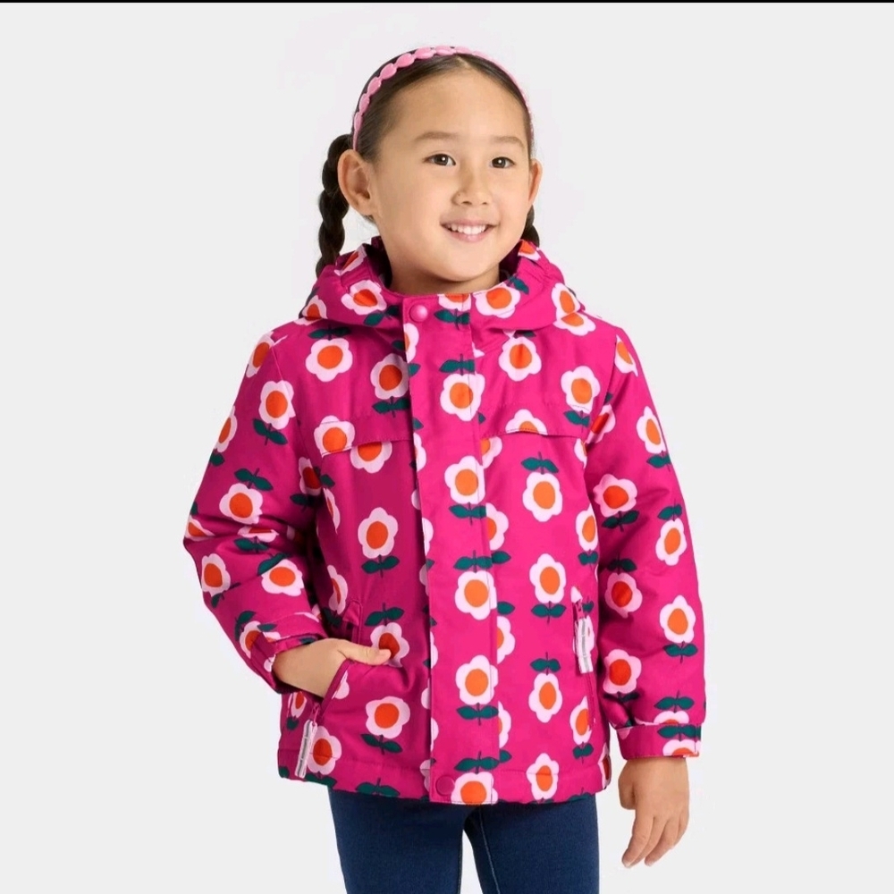Toddler Girls' Floral 3-in-1 Snowplay Jacket - Cat & Jack Pink 3T